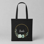 Bride – Blume | JGA Jutebeutel Damen – Schwarz