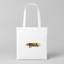 Bride – Gold | JGA Jutebeutel – Weiss