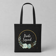 Bride Squad – Blume | JGA Jutebeutel – Schwarz