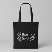 Bride Squad – Flower | JGA Jutebeutel – Schwarz
