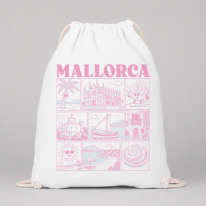 Mallorca JGA Turnbeutel – Rosa Städte-Motiv