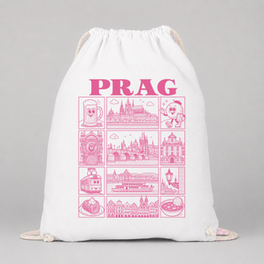 Prag JGA Turnbeutel – Rosa Städte-Motiv