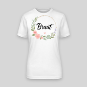 Braut Blumen JGA T-Shirt Damen Weiß