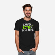SAUFEN. KOTZEN. SCHLAFEN. HEIRATEN | JGA T-Shirt Herren