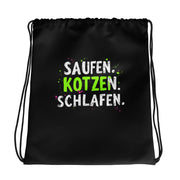 Saufen. Kotzen. Schlafen. | JGA Turnbeutel