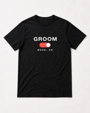 GROOM Mode: ON – schwarzes JGA T-Shirt mit Kippschalter-Print auf ON