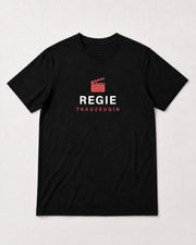 REGIE Trauzeugin – schwarzes JGA T-Shirt mit Regieklappe-Print