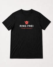 RING FREI Team Braut – schwarzes JGA T-Shirt mit Boxglocke-Print