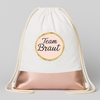 Team Braut Gold JGA Turnbeutel Weiß Rosegold