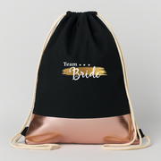 Team Bride Elegant JGA Turnbeutel Schwarz Rosegold