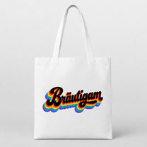 Bräutigam – Retro Regenbogen | JGA Jutebeutel
