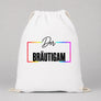 Der Bräutigam – Regenbogen-Rahmen | JGA Turnbeutel