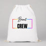 Braut Crew – Regenbogen-Rahmen | JGA Turnbeutel