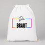 Die Braut – Regenbogen-Rahmen | JGA Turnbeutel