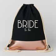 Bride to be JGA Turnbeutel Schwarz Rosegold