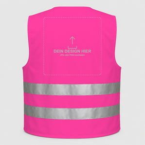 Warnweste selbst gestalten Pink – Rückseite