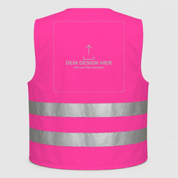 Warnweste selbst gestalten Pink – Rückseite