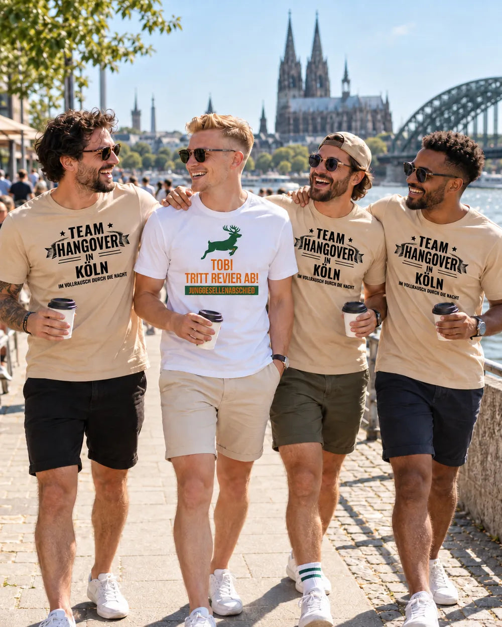 JGA-Look Hangover-Crew: Bräutigam und Crew im abgestimmten Outfit